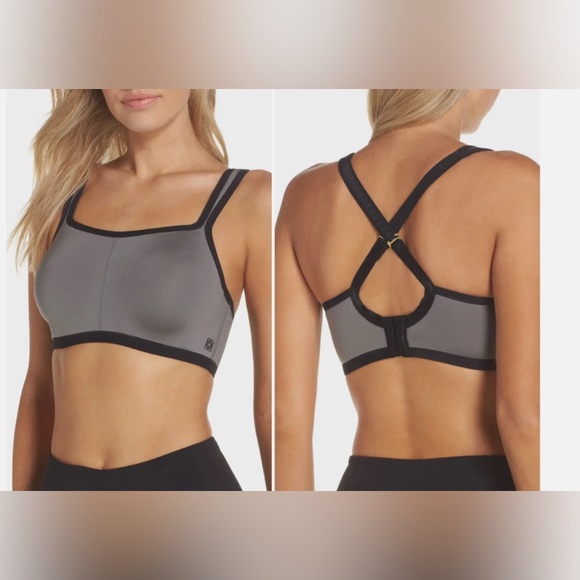 Natori 731050 Yogi Convertible Contour High Impact Sports Bra Black/Grey US 38D - Picture 1 of 9